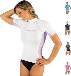 Cressi Rash Guard Camiseta con Filtro de Protección UV UPF 50+, Mujer, Blanco, XL
