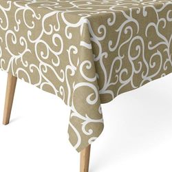 ECOMMERC3 Nappe Anti-Taches pour Table rectangulaire Taille 100 x 140 cm - Nappe Anti-Taches au Toucher Extra Douce et imperméable, Couleur LOIRET Moutarde