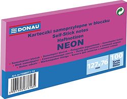 Office Products 7588011–16 bloczek samoprzy lepny Danube, 127 x 76 mm, 1 x 100 Kart., różowy Danube Notes adhésives 127 x 76 mm, 1 x 100 feuilles néon, rose
