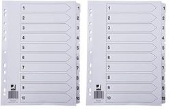 Q-Connect 1-10 Index Multi-Punched Reinforced Board Clear Tab A4 White KF01528 (Pack of 2)