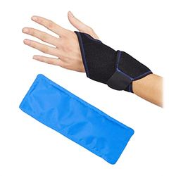 Relaxdays hot cold pack hand, bij gewrichtspijn, peesontsteking, koud warmte kompressen, gel, koelkussen, zwart/blauw