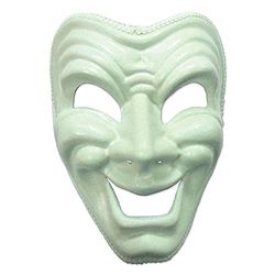 Bristol Novelty EM401 Gelukkig masker, wit