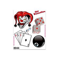 4R Quattroerre.it 8044 autocolantes dados Joker cartas 14 x 16 cm, multicoloridas