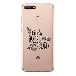 Zokko Beschermhoes Huawei Y6 Prime 2018 Girls Just Wanna Have Sun – zacht transparant inkt zwart