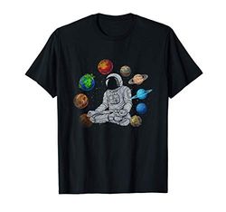 Yoga Meditazione Spazio Esterno Idea Regalo Luna Astronauta Maglietta