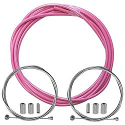 cyclingcolors fietsremhuls met kabeleindkappen kit voor achter compatibel met Shimano Sram cyclus stad weg mountainbike inzetstuk prestatiekabel (roze)