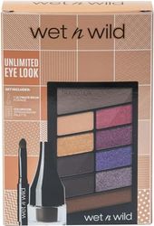 Wet n Wild Ultimate Eye Look Set, Set de Maquillaje con Pomada de Cejas de Larga Duración y Paleta de Sombras Color Icon de 10 Tonos, Gel de Cejas en Tono Medium Brown