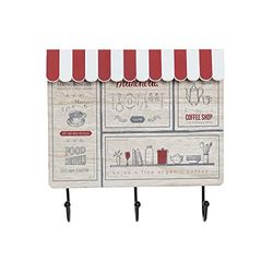 Porte-manteau DKD Home Decor Rouge Métal Bois MDF (30 x 19,5 x 6 cm)