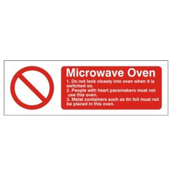 Microwave Oven.' sign 300x100 Self Adhesive