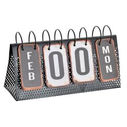 CALENDARIO METAL 34X13X21 ENVEJECIDO NEGRO