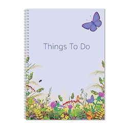 Exacompta - Ref GS003Z A5 Things To Do Notebook, 90gsm papier 149mm x 210mm, 40 vellen gelinieerd papier met een vlinderontwerp, geweldig om georganiseerd te worden