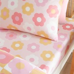 Catherine Lansfield Retro Daisy Dubbel Hoeslaken Roze