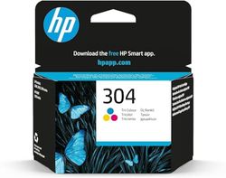 HP 304 Tricromia, N9K05AE, Cartuccia Originale HP da 100 Pagine, Compatibile con Stampanti HP DeskJet 2620, 2630, 3720, 3730, 3750 e 3760, HP ENVY 5010, 5020 e 5030