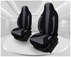 BREMER SITZBEZÜGE Measure Pilot - Fundas de Asiento de Coche compatibles con Chevrolet Matiz 2 Conductor y Pasajero de 2005 a 2018, Juego de Fundas Protectoras de Asiento de Coche, Paquete de 2 en