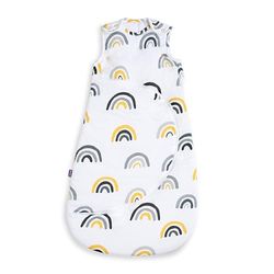 Snuz Pouch Gigoteuse pour bébé, 2.5 Tog - Design Arc-en-ciel Moutarde - Coton doux 100% avec fermeture éclair pour faciliter le changement de couche - 0-6M