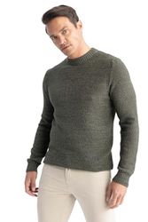 DeFacto Heren Tricot Pullover, Kaki, 5XL