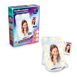 Studio Creator Hollywood Mirror Get Ready With Me, LED Mirror with Phone Holder, Record All Your Content & Tutorials Hands Free with Perfect Lighting