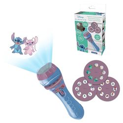 Lexibook LTC050D Disney Stitch, torch light and projector with 3 discs, 24 images, create your own stories, Blau