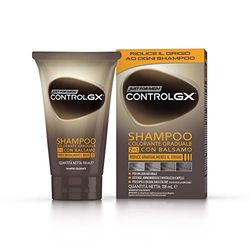 Just For Men - Control GX - Shampooing colorant, 2 en 1 avec baume, réduit progressivement les cheveux gris pour un look naturel, 118 ml