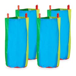 Relaxdays Corsa con 4 Sacchi da Salto, Gioco da Giardino per Bambini, Set per Feste di Compleanno, Poliestere, Colorato, HxD: 73 x 52 cm