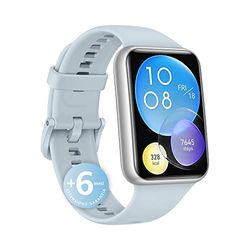 HUAWEI Watch Fit 2 smartwatch, 1,74 inch FullView display, bluetooth oproepen aan de pols, 24-uurs gezondheidsbewaking, SpO2, GPS, geleide workouts, 6 maanden garantieverlenging, Isle Blue