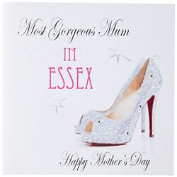 White Cotton Cards, schoenen, eetex, de meeste heerlijke moeders in Essex Happy Mother 's Day handgemaakte Town Moeder 's Day kaart