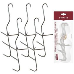 BROWIN® Drievoudige rookhaken voor vis, 5-delige set, duurzame roestvrijstalen haken voor perfecte rookresultaten, accessoires voor professionele en hobbyrokers, 5 stuks