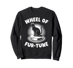 Wheel Of Fur-Tune Cat On Robot Vacuum Cleaner Cat Sweatshirt