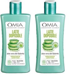 Omia, Doposole Latte Lenitivo con Aloe Vera del Salento, Azione Idratante e Nutriente, Effetto Riparatore, con Olio di Argan, Macadamia e Burro di Karité, Dermatologicamente Testato, Flacone da 200 ml