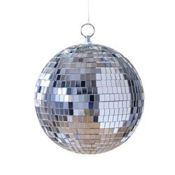 Ginger Ray- Silver Disco Ball Hanging Decoration for Birthdays or New Year's Eve Party 20 cm, Argento, GP-146