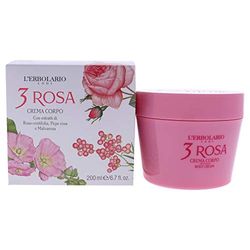 L'Erbolario 3 rosa kroppskräm, 1-pack (1 x 200 ml)