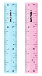 Kores - 15cm Transparent Ruler with Inking Edge for Kids and Students, Lightweight, School and Office Supplies, Pack of 1 in Assorted Colours