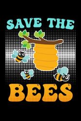 Notizbuch A5 kariert mit Softcover Design: Rettet die Bienen Artenschutz Earth Day Tierschutz: 120 karierte DIN A5 Seiten