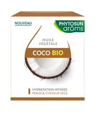 Phytosun Arôms Huile Végétale de Coco Bio - 100% Pure et Naturelle - Hydratation Intense Peaux et Cheveux secs - 100ml