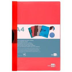Liderpapel Dossier Zijklem, polypropyleen, DIN A4, rood, transparant, 30 vellen
