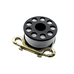 Scubapro Mini Reel Small met dubbele karabijnhaak van roestvrij staal (ca. 15 meter).