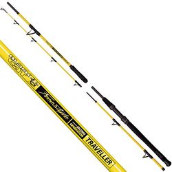 Black Cat Premium - Canna da pesca Freestyle Traveller da viaggio, 400 g, 2,40 m, colore: Nero/Giallo