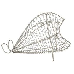 T&G Ocean Whale Basket in Satin Grey Wireware | L310 x W172 x H204mm | 23081