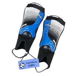 Hudora caneleiras com proteção de tornozelo - caneleiras confortáveis com espuma - protetores de canela de futebol com tornozeleiras em tamanho S/M/L - equipamento de futebol para crianças e jovens