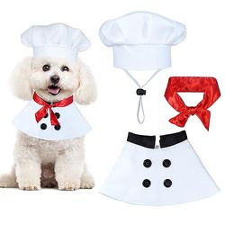 GOYOSWA Costume de Chef pour Chien – Écharpe, Chapeau et vêtements pour Chiens de Petite, Moyenne et Grande Taille – Costume d'halloween et de Vacances