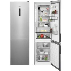 AEG RCB736D5MX Frigorífico Combi, Libre Instalación, 2,01 m, CustomFlex, Sistema Cooling 360°, Tecnología Twintech, Sistema MultiFlow, Display LED, Cajón ExtraChill, Luces LED, Inox