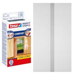 tesa Insect Stop Malha mosquiteira COMFORT para portas, malha mosquiteira com fecho de gancho e laço, cinzento antracite (2 x 65 cm) 120 cm x 250 cm