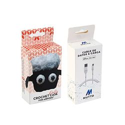 Pack Housse Airpod Crochet Dolly + Câble Données USB-Lightning MFI