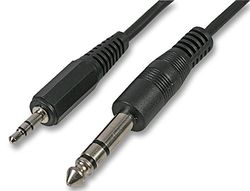 PRO SIGNAL PSG03421 3.5mm to 6.35mm (1/4") Stereo Jack Plug to Plug Lead, 250mm Black