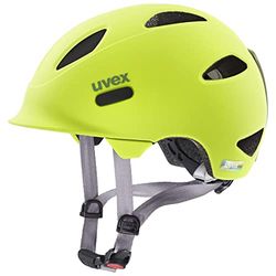 uvex oyo - lichte fietshelm voor kinderen - individueel passysteem - uitbreidbaar met led-licht - neon yellow-moss green matt - 45-50 cm