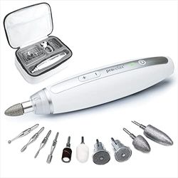 prorelax Manicure Pedicure Set Premium, Set Professionale per la Cura di Mani e Piedi con Batteria Ricaricabile per Casa e In Viaggio, 10 Attacchi di Alta Qualità In Acciaio Chirurgico