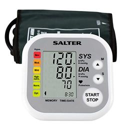 Salter BPA-9201-EU Tensiomètre de Bras Numérique, Tensiometre Médical Électronique, Mesurer Pression Sanguine & Fréquence Cardiaque, Indicateur d'Hypertension, Grand Écran, 60 Mémoires