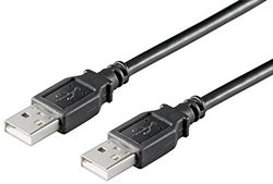Ewent EC1025 Cable USB 2.0 Tipo A/A a Macho/Macho, Doble Apantallamiento AWG 28 de Cobre, Negro Negro Negro 3.00 m