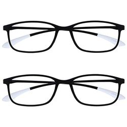 Opulize Gelo Pack 2 óculos de distância curto de vista preto mate mulheres homens MM61-1 -2,00