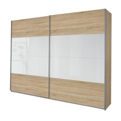 Rauch Möbel Fumo Porte Armadio Quadra/2 Anta/Corpo/Anteriore: Rovere Sonoma, ABS. Vetro Bianco